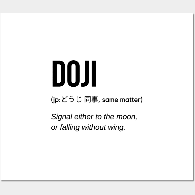 Doji Definition (Black) Wall Art by Trader Shirts